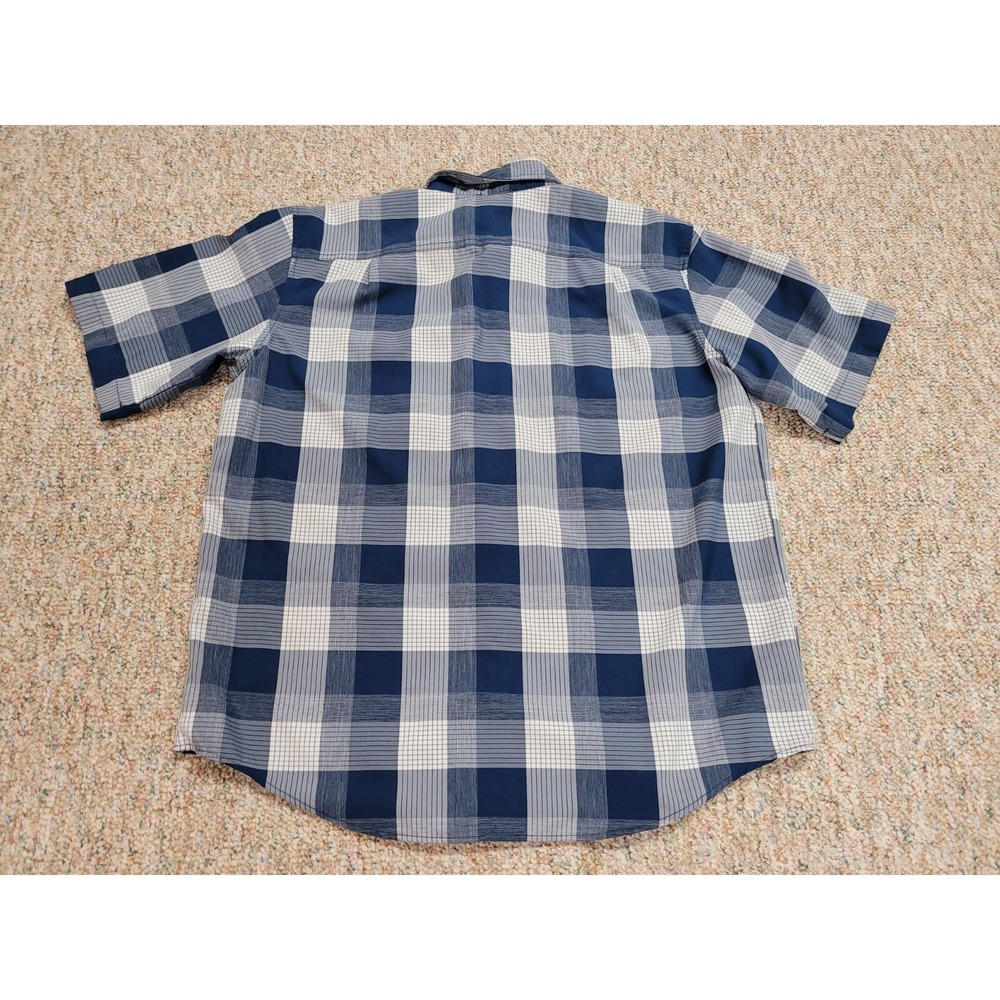 Orvis Shirt Mens XL Blue Plaid Button Up Short Sleeve Fishing Hiking Camping - Picture 13 of 14